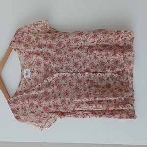 Pink Sezane Peplum Blouse